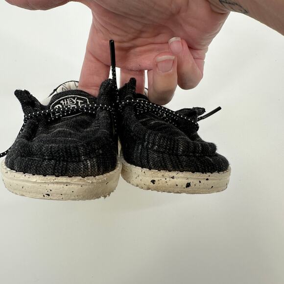 Hey Dude Wally Toddler Stretch Black White Slip On Lightweight Sneaker K7 - Picture 10 of 11